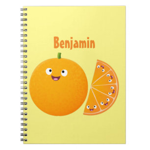Niedlicher Orangenfrucht-Cartoon Notizblock