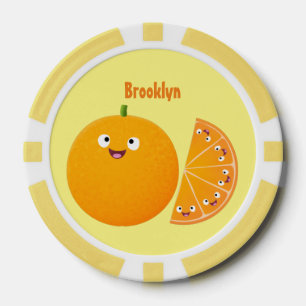 Niedlicher Orangenfrucht-Cartoon Pokerchips