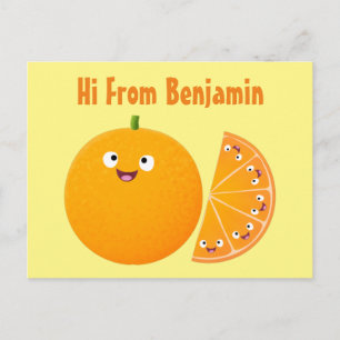 Niedlicher Orangenfrucht-Cartoon Postkarte