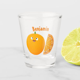 Niedlicher Orangenfrucht-Cartoon Schnapsglas