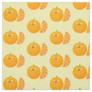 Niedlicher Orangenfrucht-Cartoon Stoff