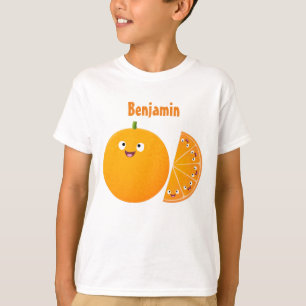 Niedlicher Orangenfrucht-Cartoon T-Shirt