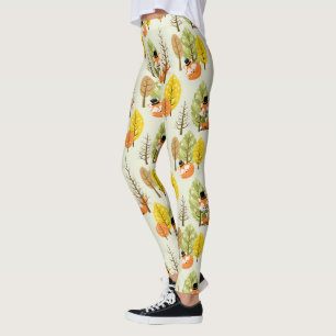 Niedlicher Orangenfuchs Herbstbäume Hipster Leggings