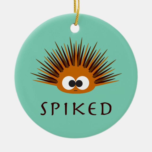Niedlicher Orangenmeurchin Keramikornament (Vorne)