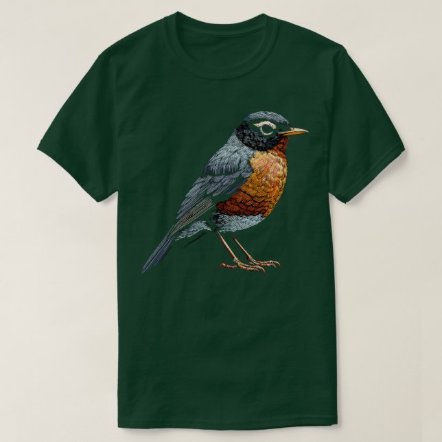 Niedlicher Orangenvogel T-Shirt (Design vorne)