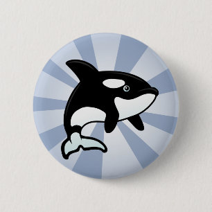 Niedlicher Orca-/Mörder-Wal Button