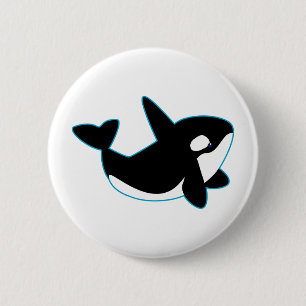 Niedlicher Orca (Mörder-Wal) Button