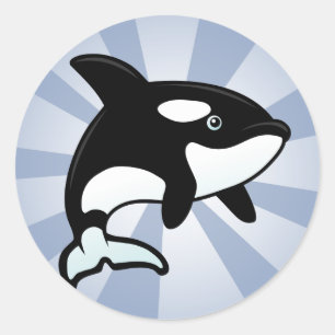 Niedlicher Orca-/Mörder-Wal Runder Aufkleber
