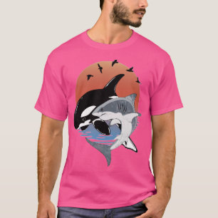Niedlicher Orca Wal und Hai Samoa Polynesien T-Shirt