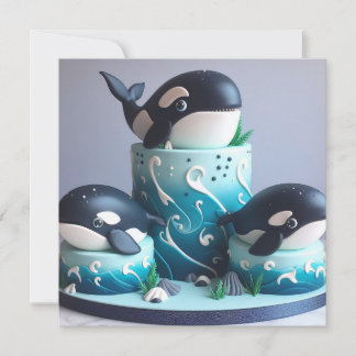 NIEDLICHER ORCA WALE KINDERGEBURTSTAG EINLADUNG
