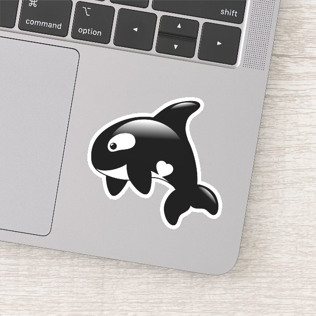 Niedlicher Orca Whale Aufkleber (Detail)
