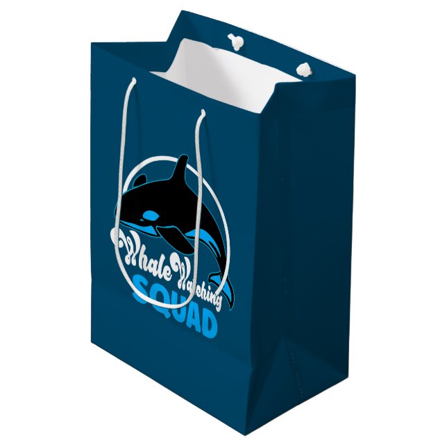 Niedlicher Orca Whale beobachtet Meerestier Mittlere Geschenktüte (Vorderseite Schrägansicht)
