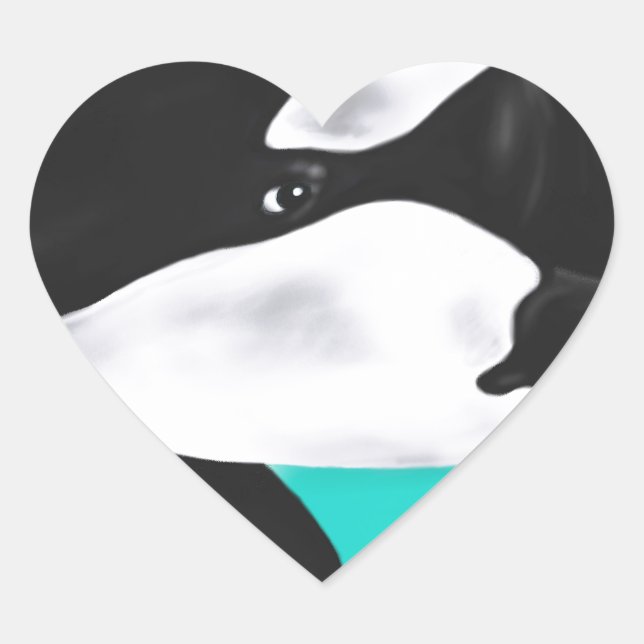 Niedlicher Orca Whale Herz-Aufkleber (Vorderseite)