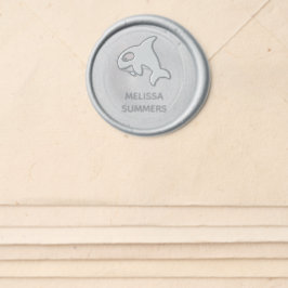 Niedlicher Orca Whale Individuelle Name Wachssiegel Selbstklebend