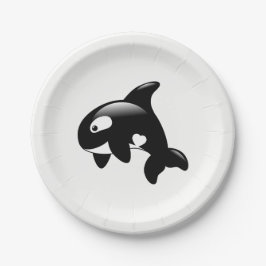 Niedlicher Orca Whale Pappteller