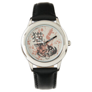 Niedlicher orientalischer Art neko Katzenentwurf Armbanduhr