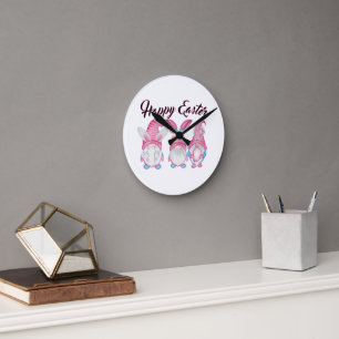 Niedlicher Osterbaum Runde Wanduhr