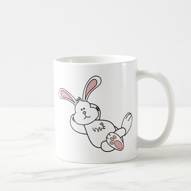 Niedlicher Osterhase, der heraus kühlt Kaffeetasse (Rechts)
