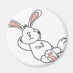 Niedlicher Osterhase, der heraus kühlt Magnet