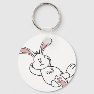 Niedlicher Osterhase, der heraus kühlt Schlüsselanhänger