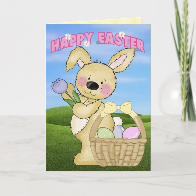 Niedlicher Osterhase Feiertagskarte (Vorderseite)
