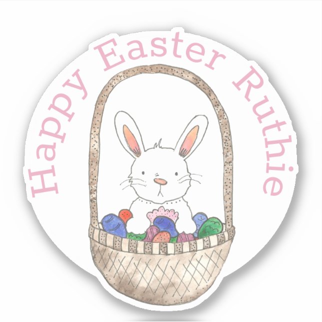 Niedlicher Osterhase für Kinder Aufkleber (Vorderseite)