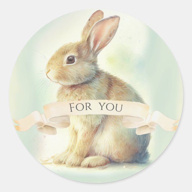 Niedlicher Osterhase für Sie Runder Aufkleber (Vorderseite)