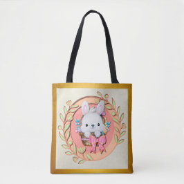 Niedlicher Osterhase im Korb Tasche