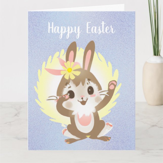 Niedlicher Osterhase Karte (Vorderseite)