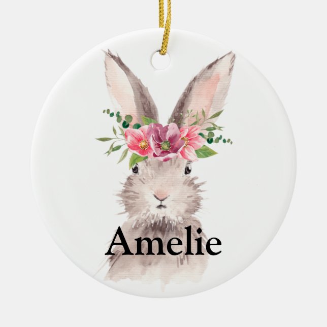 Niedlicher Osterhase Keramik Ornament (Vorne)