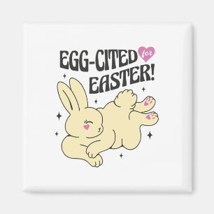Niedlicher Osterhase mit eierzitiertem Zitat Magnet
