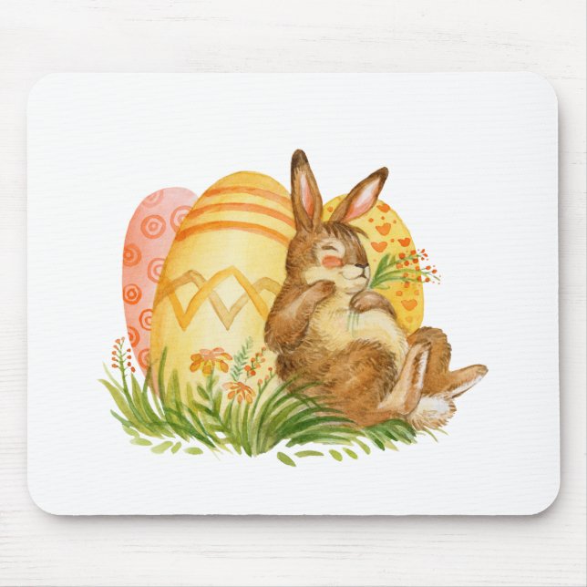 Niedlicher Osterhase Mousepad (Vorne)