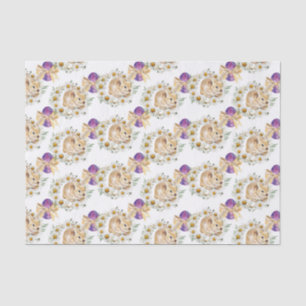 Niedlicher Osterhase und Blumen kopieren Seidenpapier