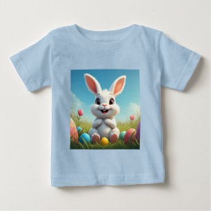 Niedlicher Osterhase unter bunten Eiern Baby T-shirt