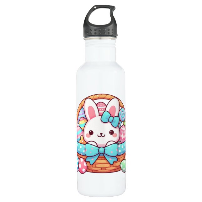 Niedlicher, Osterhasen Edelstahlflasche (Vorderseite)
