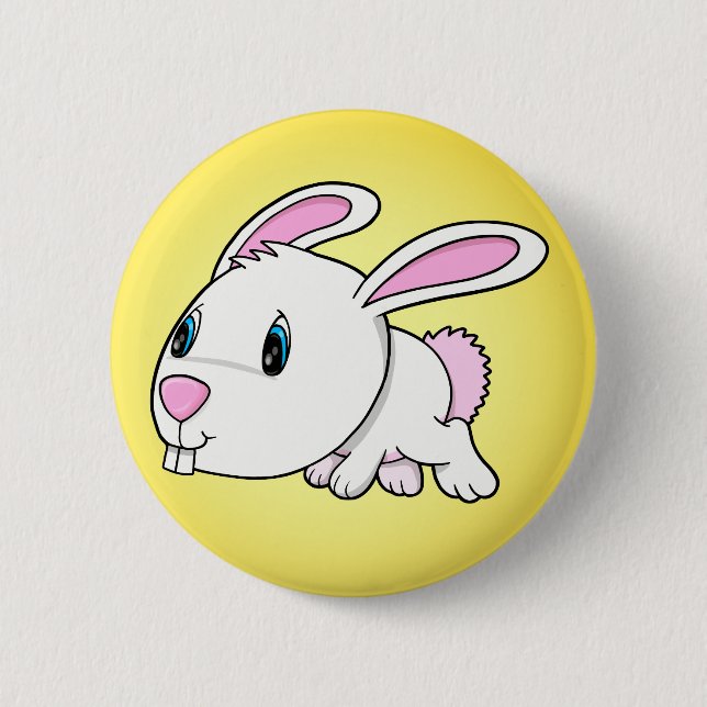Niedlicher Osterhasen-Kaninchen-Knopf Button (Vorderseite)