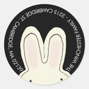 Niedlicher Osterhasen-Schwarzloch-Treffpunkt Runder Aufkleber