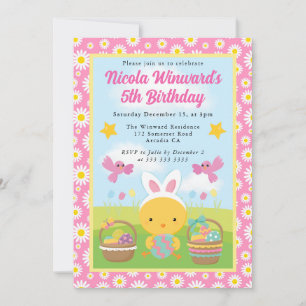 Niedlicher Osterkick Frühjahr Kindergeburtstag Einladung