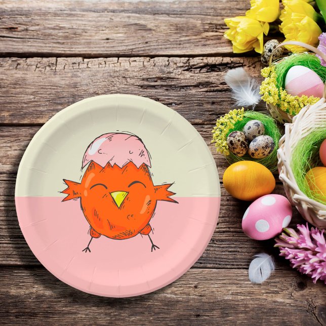 Niedlicher Osterkick mit Eggshell auf Head Pappteller (Von Creator hochgeladen)