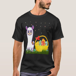Niedlicher Osterkorb mit Llama Graphic Ostercostu T-Shirt