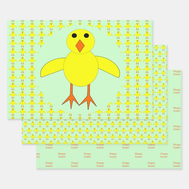 Niedlicher Osterküken Geschenkpapier Set (Set)