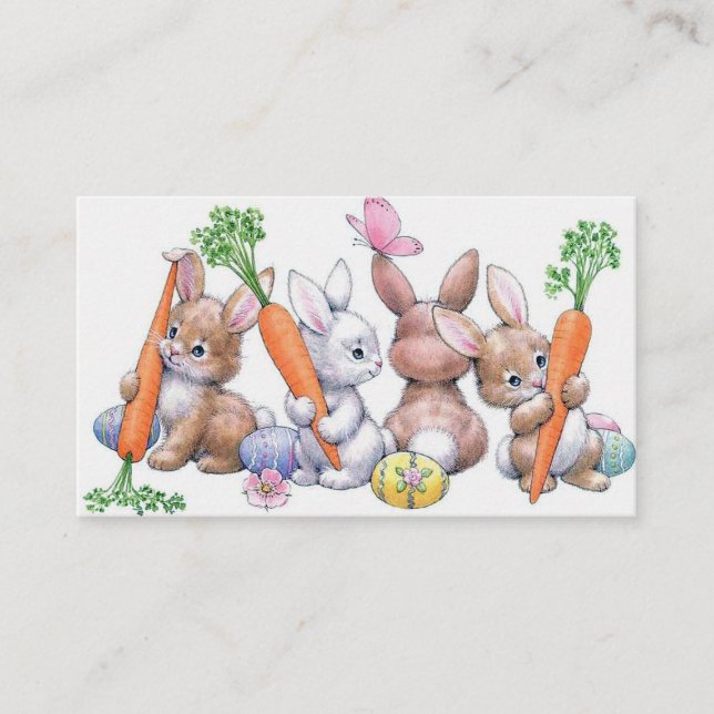 Niedlicher Osterminitrückstand Vintag Visitenkarte (Vorderseite)
