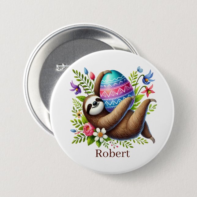 Niedlicher Osterschlamm Party Button (Vorne & Hinten)