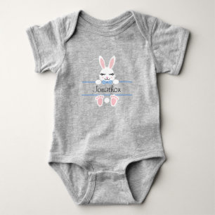 Niedlicher Ostersonniger Monogramm Name Junge hinz Baby Strampler