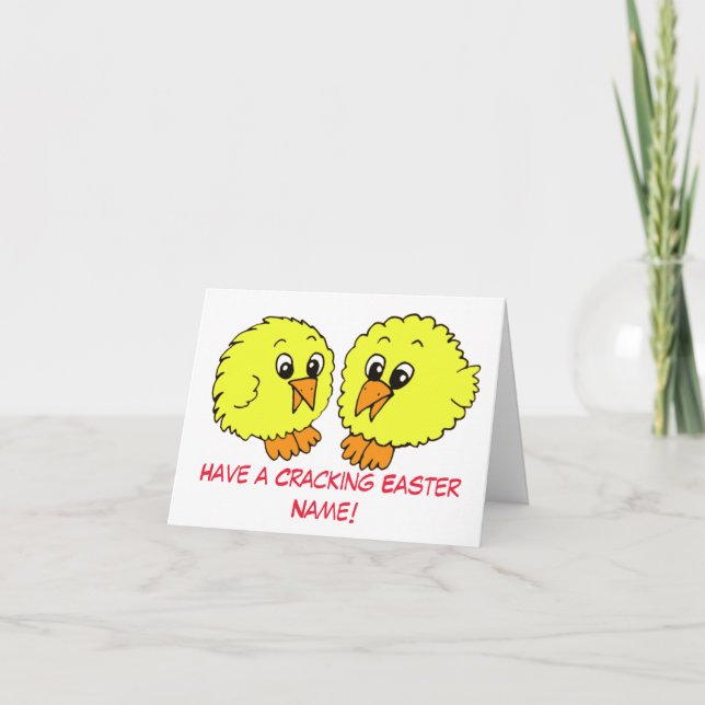 Niedlicher Osterstäbchen Cartoon Karte (Vorderseite)