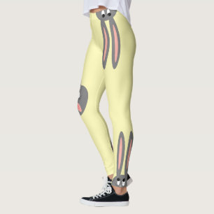 Niedlicher Osterzitter Pastellgelber Mode Leggings