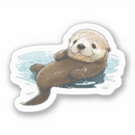 Niedlicher Otter-Aufkleber Aufkleber