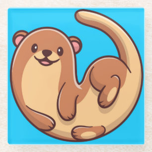Niedlicher Otter Glass Untersetzer