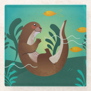 Niedlicher Otter Glass Untersetzer