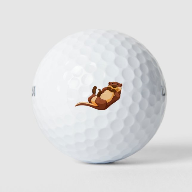 Niedlicher Otter Golfball (Vorderseite)